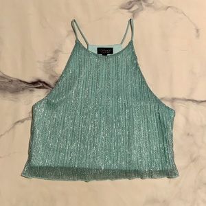 Topshop Turquoise Mermaid Crop Top